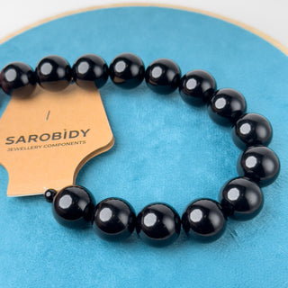 Perle in Resina Tonde 17mm Nero - Filo da 25 cm | Sarobidy