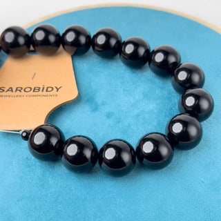 Perle in Resina Tonde 19mm Nero - Filo da 25 cm | Sarobidy