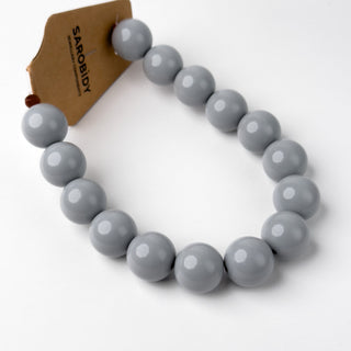 Perle in Resina Tonde 17mm Grigio - Filo da 25 cm | Sarobidy