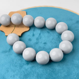 Perle in Resina Tonde 19mm Grigio - Filo da 25 cm | Sarobidy