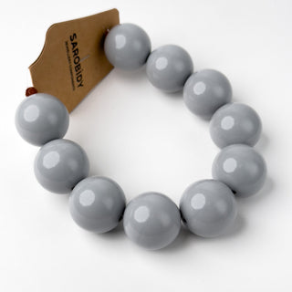 Perle in Resina Tonde 24mm Grigio - Filo da 25 cm | Sarobidy