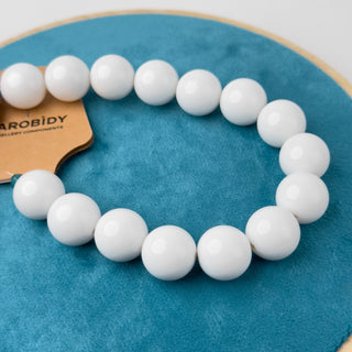 Perle in Resina Tonde 17mm Bianco - Filo da 25 cm | Sarobidy