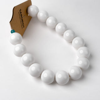 Perle in Resina Tonde 17mm Bianco - Filo da 25 cm | Sarobidy