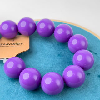 Perle in Resina Tonde 24mm Viola - Filo da 25 cm | Sarobidy