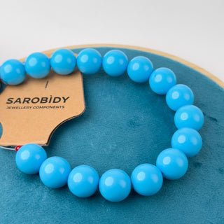 Perle in Resina Tonde 15mm Azzurro - Filo da 25 cm | Sarobidy