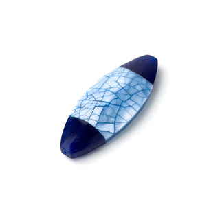 Perla Navetta Blu Fiordaliso 45x17mm - Fiori di Mosaico