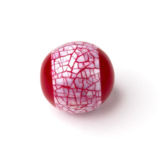 Perla Tondo Rosso Papavero 30mm - Fiori di Mosaico