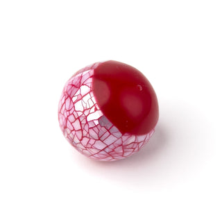 Perla Tondo Rosso Papavero 30mm - Fiori di Mosaico