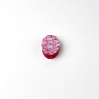 Perla Ovale Rosso Papavero 18x14mm - Fiori di Mosaico