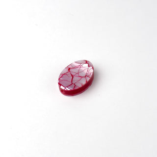 Perla Ovale Rosso Papavero 18x14mm - Fiori di Mosaico