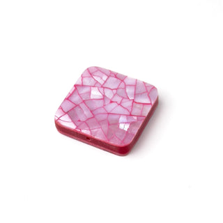 Perla Quadrato Rosso Papavero 25mm - Fiori di Mosaico