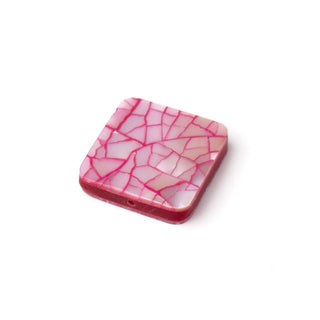 Perla Quadrato Rosso Papavero 25mm - Fiori di Mosaico