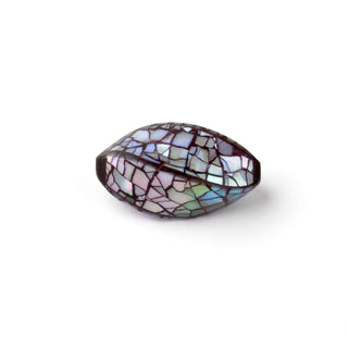 Perla Ovale Bordeaux Rosa Nera 31mm - Fiori di Mosaico