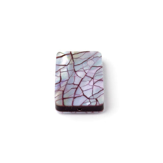 Perla Rettangolo Bordeaux Rosa Nera 28x18mm - Fiori di Mosaico