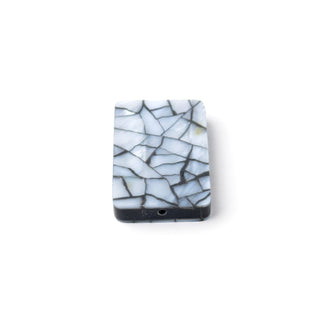 Perla Rettangolo Grigio Muschio 28x18mm - Fiori di Mosaico
