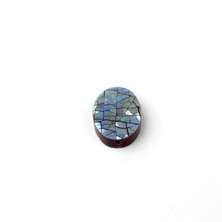 Perla Ovale Bordeaux Rosa Nera 18x14mm - Fiori di Mosaico