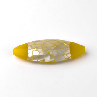 Perla Navetta Giallo Narciso 45x17mm - Fiori di Mosaico
