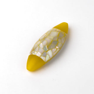 Perla Navetta Giallo Narciso 45x17mm - Fiori di Mosaico