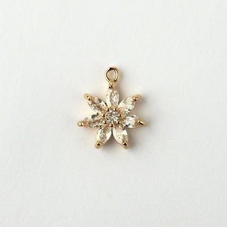 Pendente Zirconi Effetto Diamante Fiore 15x12mm - Pendenti e Ciondoli per Bigiotteria e Gioielli fai da te