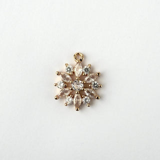 Pendente Zirconi Effetto Diamante Fiore 18x15mm - Pendenti e Ciondoli per Bigiotteria e Gioielli fai da te