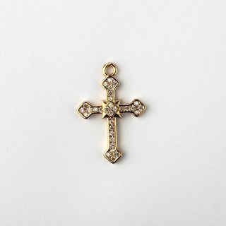 Pendente Zirconi Effetto Diamante Croce 20x15mm - Pendenti e Ciondoli per Bigiotteria e Gioielli fai da te