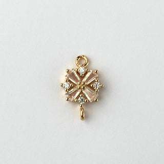 Pendente Zirconi Effetto Diamante Fiore 11x10mm - Pendenti e Ciondoli per Bigiotteria e Gioielli fai da te