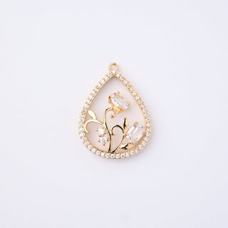 Pendente Zirconi Effetto Ametista Ovale 17x13mm - Pendenti e Ciondoli per Bigiotteria e Gioielli fai da te