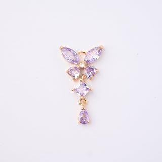 Pendente Zirconi Effetto Ametista Ovale 17x13mm - Pendenti e Ciondoli per Bigiotteria e Gioielli fai da te