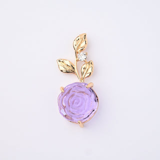 Pendente Zirconi Effetto Ametista Ovale 17x13mm - Pendenti e Ciondoli per Bigiotteria e Gioielli fai da te