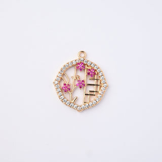 Pendente Zirconi Effetto Ametista Ovale 17x13mm - Pendenti e Ciondoli per Bigiotteria e Gioielli fai da te