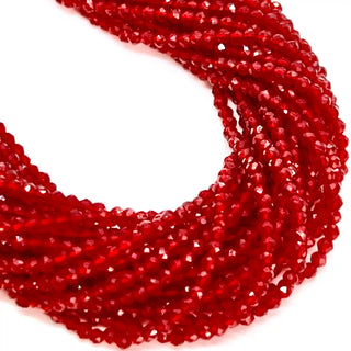 filo di cubic zirconia sintetico tondo 2 mm colore rosso