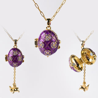 Medaglione Ovetto del Tesoro Lilla 11x7mm