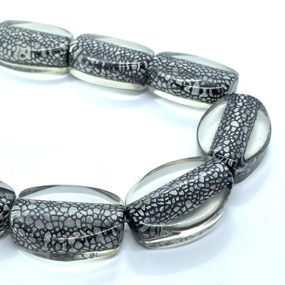 Perle di Resina  Nero maculato argento 33x25x13 mm - Sarobidy
