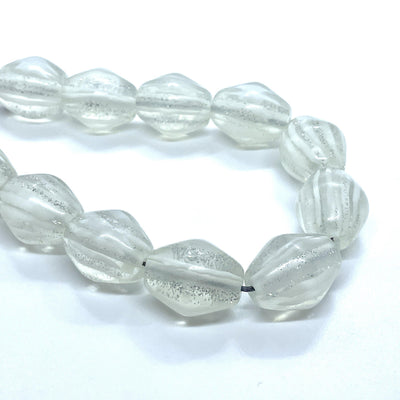 Perle di Resina GOCCIA Bianco Glitter 21x19 mm - Sarobidy