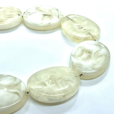 Perle di Resina OVALE Bianco Mix 38x31x10 mm - Sarobidy